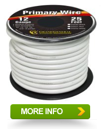 Grand General 55252 White 12Gauge Primary Wire For